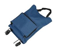 Cryfokt Bolsa Plegable Multifuncional para Carrito de la Compra, Gran Capacidad, con Ruedas, para Vacaciones y útiles Escolares, Tela Oxford (Azul Oscuro)
