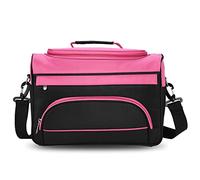 Cryfokt Bolso de Salón Estuche de Viaje Portátil para Herramientas de Peluquería y Soporte para Tijeras Bolsa de Lona Rosa Roja 35x20x24cm