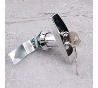 Cryfokt Caja de Herramientas para Vehículo, Cerradura en T de Fijación Trasera, Cerradura de Puerta de Garaje Bien Diseñada con 2 Llaves Sólidas (cromo brillante)