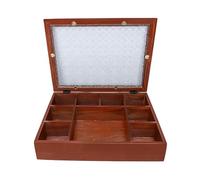 Cryfokt Caja de té de Madera, Tapa de Vidrio Vintage, Organizador de Gran Capacidad con Compartimentos, Cajón de Almacenamiento de Bolsitas de té, Terrones de Azúcar, Manualidades, Joyas (9