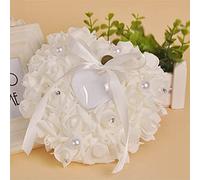 Cryfokt Caja en Forma de Corazón, Caja de Anillo, Boda Romántica Día de San Valentín para Aniversario de Compromiso. (Blanco)