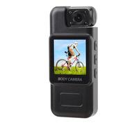 Cryfokt Cámara de Cuerpo Portátil de Lente Giratoria de 4k 180 Grados, Grabación de Videos de 3MP con de Retroceso y Pantalla de 1.3 Pulgadas para Operaciones de Seguridad,