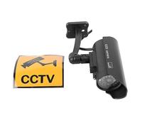 Cryfokt Cámara de Vigilancia Falsa Simulada, Fácil Instalación, Cámara CCTV de Vigilancia Simulada, Elemento Disuasivo Realista y Eficaz con Luces Rojas Intermitentes para Comercios