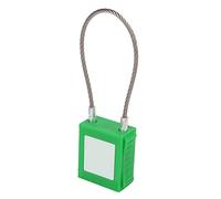 Cryfokt Candado de Seguridad de Acero con Cable de 175 Mm de Longitud, Candado de Bloqueo y Etiquetado Duradero para Gestión Empresarial, Ideal para Mantenimiento de Equipos (GREEN)
