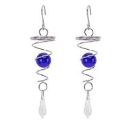 Cryfokt Carillones de Viento de Acero Inoxidable Relajantes con en Espiral para Decoración de Jardín (Blue)