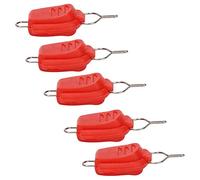Cryfokt Carrete Baitcasting, Clip para Soporte de Línea de Pesca, Diseño Compacto y Duradero para Amantes de la Pesca, Paquete de 5 Rosas Rojas/Naranjas/Amarillas Fluorescentes/Rojas (Rojo)