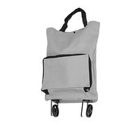 Cryfokt Carrito de Compras Plegable, Gran Capacidad, Bolsa de Tela Oxford Portátil para IR de Compras, Acampar y Viajar (Gray)