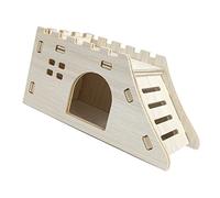 Cryfokt Casa de Juguetes de Madera para Hámster, Escondite de Escalada Seguro y Entretenido para Tus Hámsteres, Diseño Minimalista, 1 Unidad (Escalera de Escalada Castillo pequeño, 15x7x5cm)
