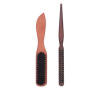 Cryfokt Cepillo de Limpieza de Barba Cerdas Suaves Cepillo de Aseo de Barba Ergonómico Duradero para Hombres Paquete de 2 Material de Cereza China