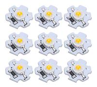 Cryfokt Chips LED de Alta Potencia, 25 uds., 5V, 200LM, Cuentas de Lámpara Resistentes para Linternas DIY, Faros, Focos, Aluminio, 3W (Blanco cálido 2700K-3000K)