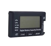 Cryfokt Comprobador de Voltaje Digital de Capacidad de Batería para Batería LiPo Li Ion NiMH/NiCd, Función de Detección Precisa para Aficionados a RC, Color Negro