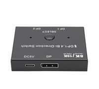 Cryfokt Conmutador DisplayPort 1.4 Bidireccional 16K 60Hz Divisor para Juegos y Multimedia 1 Unidad Aleación de Aluminio