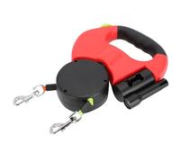 Cryfokt Correa para Caminar para Mascotas con Luz LED, Cuerda de Tracción Extensible Automática de Doble Cabeza para Perros y Gatos, Nailon Reflectante de Alta Resistencia, 118 Pulgadas (Rojo)