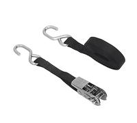 Cryfokt Correas de Amarre con Trinquete Negras Correas Resistentes a la Oxidación de 800 Kg Cosidas con Precisión para Remolques de Motocicletas, de Amarre con Trinquete de 25 Mm / 1 Pulgada con (5