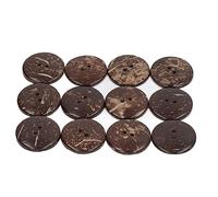 Cryfokt Craft Buttons 50pcs - Round Wooden Coconut Texture Double Hole