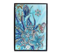 Cryfokt Cuaderno de Pintura de Diamantes para Proyectos de Arte DIY con Patrón de Mariposas y Flores, Libro Diario de Viaje y Estudio de 50 Páginas