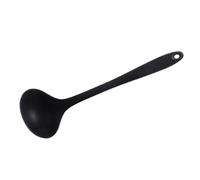 Cryfokt Cucharón de Sopa de Agarre Cómodo Resistente Al Calor de Silicona, Cuchara para Servir para Cena, Utensilios de Cocina para el Hogar, 11,2 Pulgadas (BLACK)