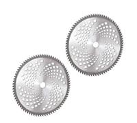 Cryfokt Cuchilla de Cortadora de 10 Pulgadas, 80 Dientes, Acero de (2 | Cuchilla de repuesto para cortadora de malas hierbas con eje de 25,4 mm, compatible con Ego, Oregon, para corte de césped