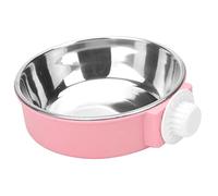Cryfokt Cuenco Colgante de Acero Inoxidable para Mascotas para Comida y Agua para Perros y Gatos, Diseño Extraíble, 1 Unidad para Ahorrar Espacio (Rosa 135x8x2cm/53,15x3,15x0,79 Pulgadas)
