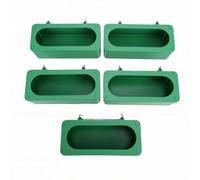Cryfokt Cuenco de Plástico para Alimentación de Pájaros, Comedero Antiderrames para Loros, Cacatúas, Mascotas Pequeñas, 5,91x2,52x1,77 Pulgadas, Fácil de Instalar, 5 uds. (Green)