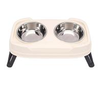 Cryfokt Cuenco Elevado para Gatos, Diseño Vintage, Comedero Plegable para Mascotas Que Ahorra Espacio, para Perros y Gatos, Ajustable, 2 Cuencos