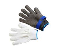Cryfokt de Trabajo Resistentes a Cortes de Seguridad con Hebilla Ajustable para Uso en Cocina Acero Inoxidable y Nailon 2 Piezas (GREY)