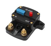 Cryfokt Disyuntor de Audio para Coche, Fusible de Reinicio Manual Duradero para Sistemas Estéreo de Coche y Barcos, Aleación de Metal ABS, 1 Interruptor de Protección (50A)
