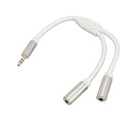 Cryfokt Divisor de Auriculares Chapado en Oro Divisor en Y de 3,5 Mm Antiinterferencias de Alta Fidelidad para PC, Teléfonos Inteligentes, Reproducción de, 1 Macho a 2 Hembra