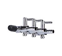 Cryfokt Divisor de CO2 para Acuario, Distribuidor de Oxígeno de Acero Inoxidable para Manguera de 6mm, Válvula de Flujo de Aire Eficiente, 2-5 Cabezales (3 Cabezas)