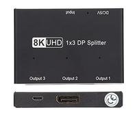 Cryfokt Divisor DisplayPort 1x3 Ultra HD Eficiente 8K 30Hz 4K 144Hz Triple Hub para Cine en Casa Escuela Hotel