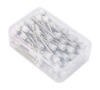 Cryfokt Durable 100 Uds Cepillo de Limpieza de Brocas para Uñas Cepillo Limpiador de Polvo de Uñas de Acero Inoxidable para Herramienta de Manicura con Caja Transparente (WHITE)