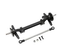 Cryfokt Eje Delantero de Metal RC y Juego de Varilla de Enlace de Dirección Duradero para Dirección de Coche 1/14 RC sin Problemas Modelos aplicables: para Camión Tractor sin Motor 1/14 (Black)