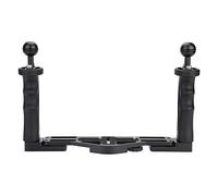 Cryfokt Empuñadura de Bandeja de Aluminio para Carcasa de Cámara Subacuática, Accesorio de Fotografía de Buceo Resistente, Bola de 1 Pulgada, Negro, 2 Empuñaduras para Fotógrafos Submarinos