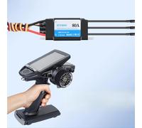 Cryfokt ESC para Barcos RC de 80 A, Resistente Al Agua, Microprocesador de 2 bits, Baja Generación de Calor, Funcionamiento hacia Adelante y hacia Atrás, con SBEC Ajustable de 5 V y 6 V,