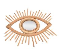 Cryfokt Espejo de Pared, Diseño de Ratán en Forma de Ojo para Baño