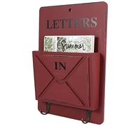 Cryfokt Estante de Madera para Cartas con Ganchos para Organización del Hogar, Rojo, Gris, Blanco, Adecuado para Decoración de Sala de Estar y Cafetería (W261801 Carta gancho-roja)