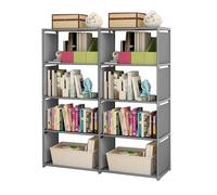 Cryfokt Estante para Libros de 5 Niveles, Estante de Almacenamiento Ajustable de Tubo de Acero Resistente, Estantes Cúbicos con Diseño Vertical Que Ahorra Espacio para Dormitorio, Sala de Estar, (#1)