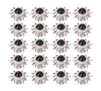 Cryfokt Falta Hebilla de Tornillo Turquesa, Detalles de Textura Transparentes Elegantes 20 Sets Hebilla Decorativa Vintage Simplemente Use para el Cinturón (BLACK)