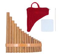 Cryfokt Flauta de Pan de bambú Profesional, Llave G de 15 Tubos, con un de Tono de 440 HZ de G4 a G6, Instrumento Musical de Flauta de Pan Ajustable con Bolsa Suave y Hisopo (Mano izquierda)