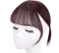 Cryfokt Flequillo con Clamp/Holder para Mujer, Flequillo Sintético de Alta Temperatura para Todas las Formas de Cara, Adecuado para Viajes, Fiestas Navideñas (Marron oscuro)