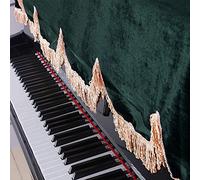 Cryfokt Funda para Piano, Franela de Terciopelo Suave, Protección Antipolvo, Media Cubierta, Funda para Piano de Terciopelo con Borde de Volante Fino y Diseño de Cortina Dividida para Pianos (verde