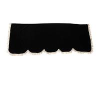 Cryfokt Funda para Piano, Franela de Terciopelo Suave, Protección Antipolvo, Media Cubierta, Funda para Piano de Terciopelo con Borde de Volante Fino y Diseño de Cortina Dividida para Pianos (BLACK)