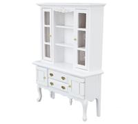 Cryfokt Gabinete en Miniatura a Escala 1/12 con Puertas y Cajones Que Se Pueden Abrir para Decoración de Habitación de Casa de Muñecas, Muebles de Madera (White)