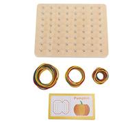 Cryfokt Geoboard de Madera Juguetes Educativos Aprendizaje Gráfico para Niños Pequeños Niñas Niños 17,5x13,5 Cm Tilo 30 Pines