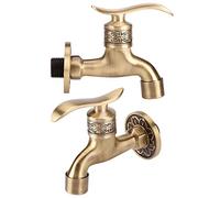 Cryfokt Grifo de Agua de Latón, Grifo de Agua Fría para Baño de Estilo Antiguo con Rosca G1/2 y Control de Manija, Construcción de Latón Macizo, para Lavadora y Uso Doméstico