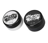 Cryfokt Halloween Cosplay SFX Juego de Pintura para Cara y Cuerpo Maquillaje a Base de Aceite en Blanco y Negro para Fiesta de Miedo Maquillaje de Terror de Halloween para Vampiros Zombis Payasos 20