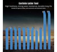 Cryfokt Herramientas de Torno con Punta de Carburo Juego de 11 Piezas Herramienta de Torneado de Corte Duradera de Alta Dureza para Tornos Generales 8x8 Mm Aplicable a Tornos Semiautomáticos y