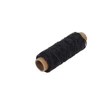 Cryfokt Hilo de Coser Encerado Plano, 0,8 Mm, 50 M, Encerado, Evita que Se Parta el Hilo de Coser de Cuero, Cordón para a Mano con Material de Dacrón para Manualidades de Cuero, Reparación de (BLACK)