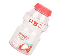 Cryfokt Innovadora Botella de Agua de Jugo Transparente de Dibujos Animados Reutilizable sin BPA, 16 Oz/480 Ml, Boca Ancha, Baja Temperatura, Resistente Al Calor, Fitness, Ejercicio de Yoga en Casa