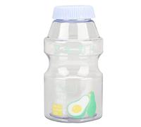 Cryfokt Innovadora Botella de Agua de Jugo Transparente de Dibujos Animados Reutilizable sin BPA, 16 Oz/480 Ml, Boca Ancha, Baja Temperatura, Resistente Al Calor, Fitness, Ejercicio de Yoga en Casa